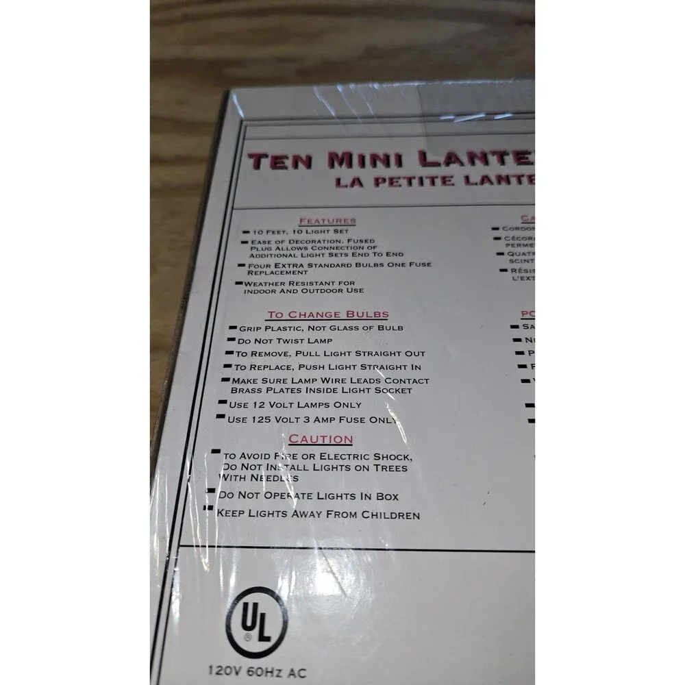NEW 10' String Lights Set Mini LANTERNS INDOOR OUTDOOR Rivers Edge Camp sealed